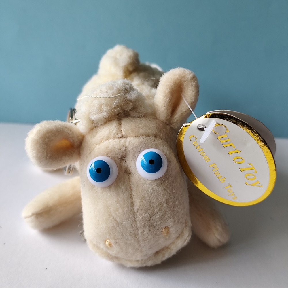 3/$25💙Serta Curto Toy Plush Sheep Lamb #1 Keychain RARE Vintage with tag